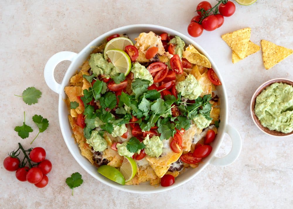 Nachosfad med stegte bønner